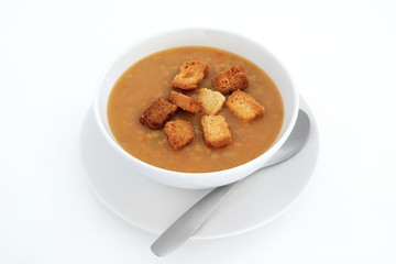 Lentil Soup and Croutons