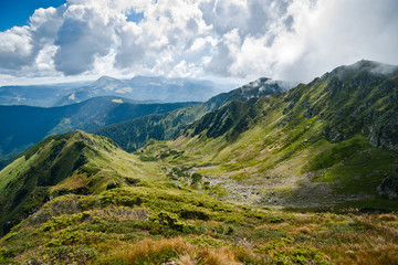 Mountains: Carpathians on the border of Ukraine and Romania