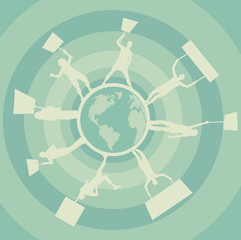 Demonstrations around the world vector background