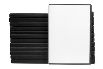 Heap of DVDs isolated on the white background