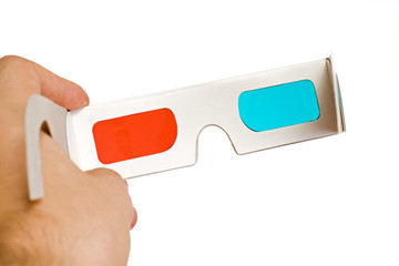 3d glasses isolated on the white background