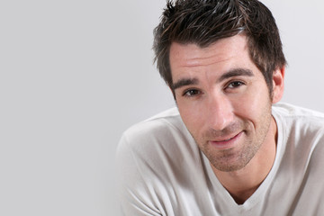 Fototapeta premium Portrait of man on white background