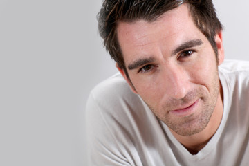 Fototapeta premium Portrait of man on white background