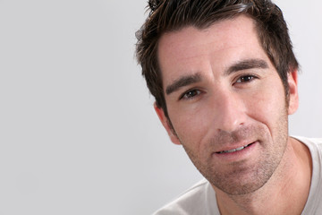 Fototapeta premium Portrait of man on white background
