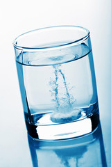 tablet in glass of water