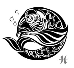 Naklejki  Znaki zodiaku - Ryby. Projekt tatuażu