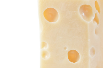 piece of cheese isolated on a white background