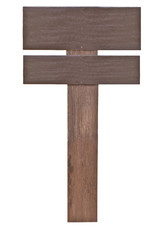 Wood signs isolated on  white.