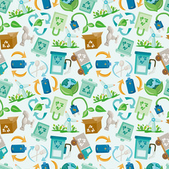 seamless eco icon pattern