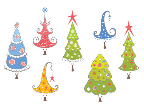 Funny collection of Christmas trees