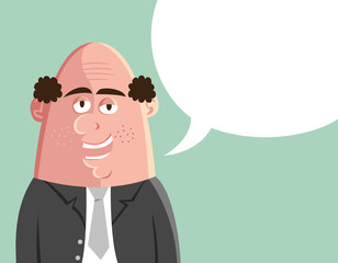 funny character with bubble speech