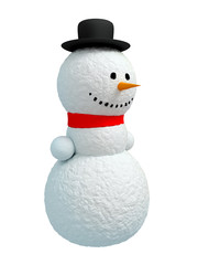 Happy snowman (Isolated on white background)