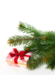 Christmas gift on white background