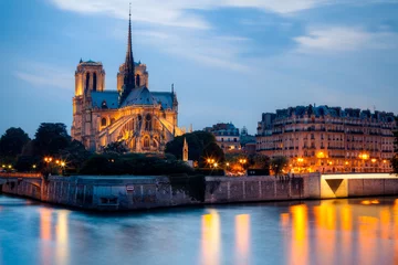 Zelfklevend Fotobehang Cathédrale Notre Dame de Paris, France © Beboy