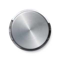 Blank silver push button or volume knob
