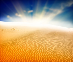 Naklejka premium sunset in sand desert