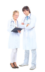 a young doctor and nurse working