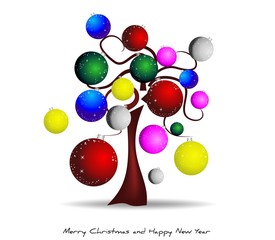 Christmas tree with shining balls