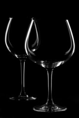 Two black glass