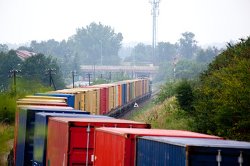 Naklejka premium Landscape with the train