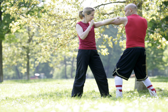 Boxtraining im Park