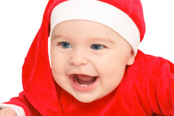 Happy baby Santa Claus