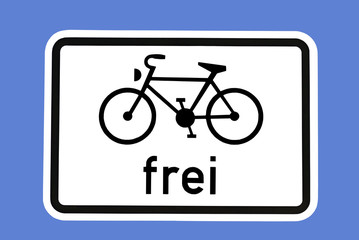 Verkehrszeichen - Fahrräder frei