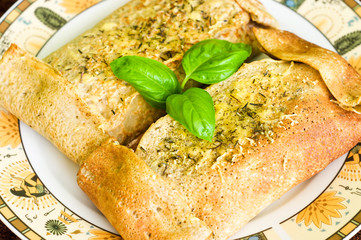 Stuffed pancake with cheese