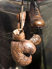 old shoes and gloves