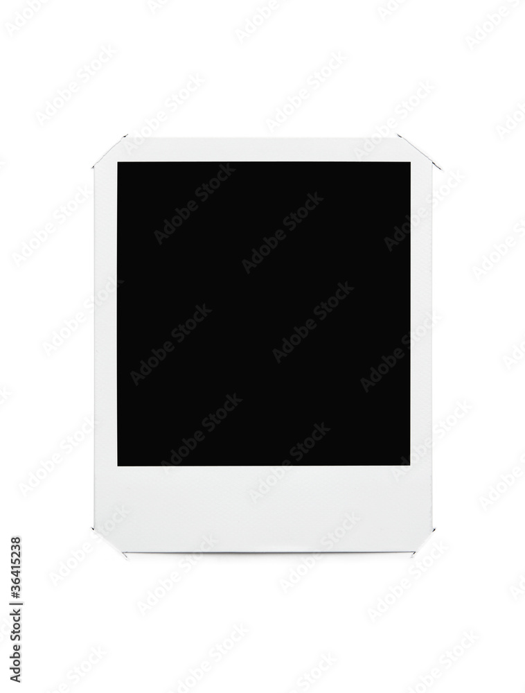 Aufkleber Blank picture frame stuck in album page with clipping path