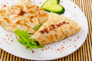 Pancakes stuffed with minced meat