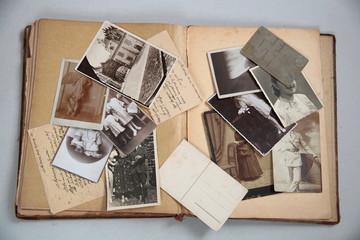 Old photos,postcards and letters.