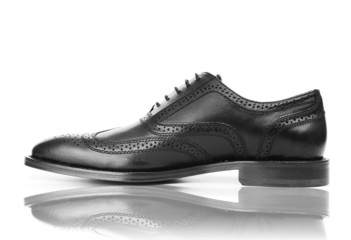 Fashion concept with male shoes on white