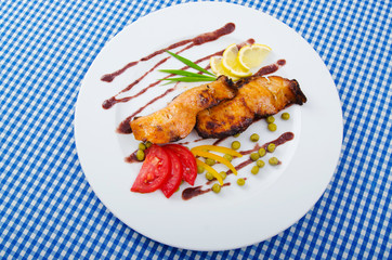 Fried fish in the plate