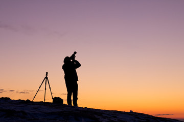 Naturfotograf bei der Arbeit