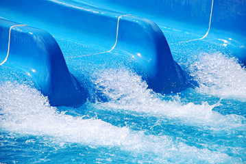 Blue waterslide detail