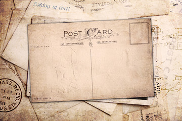 Vintage background from old post cards