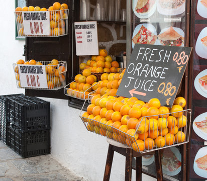 Shop Selling Fresh Orange Juice