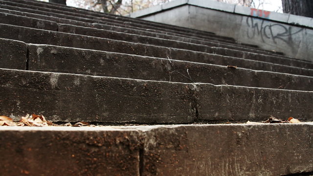 old stairway to autumn Park
