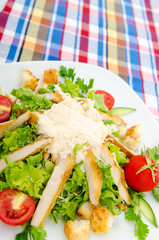 Ceasar salad in the plate