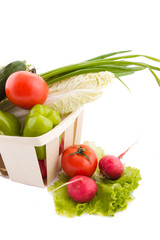 Wattled basket with vegetable