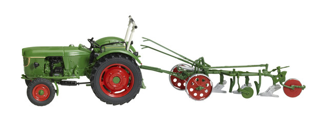 nostalgic toy tractor with plowshare © PRILL Mediendesign