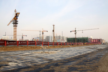 crane tower at the construction site