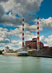 Coal Ship at Power Plant © Gerald Bernard