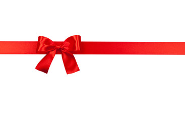 Big red holiday bow isolated on white background
