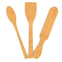 3d render wooden kitchen spoons