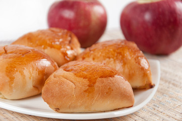 Delicious homemade pies with fresh apples