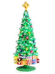 albero di natale fatto di vetro