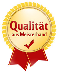 qualität aus meisterhand button gold schleife