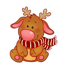 Obraz na płótnie Canvas cute Christmas deer